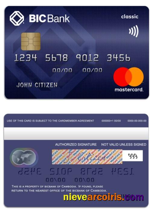 Cambodia BICBank credit classic mastercard